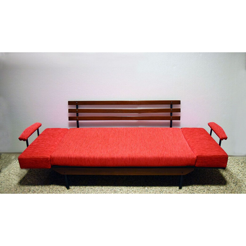 Vintage corduroy sofa bed, Italy 1950