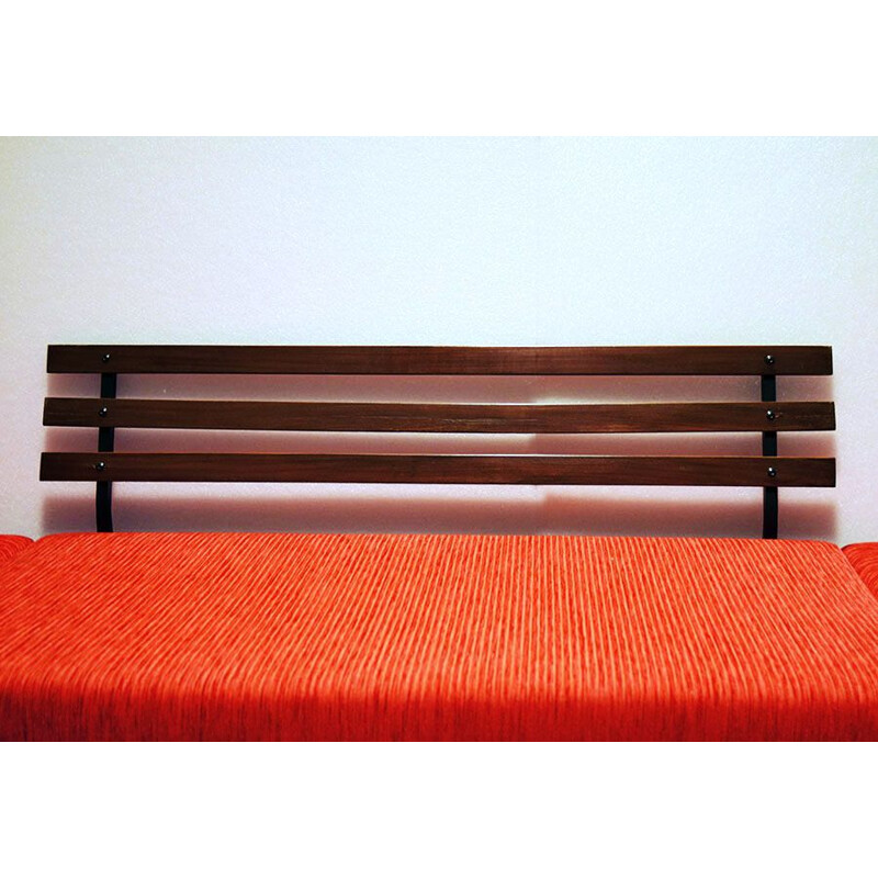 Sofá cama vintage de pana, Italia 1950