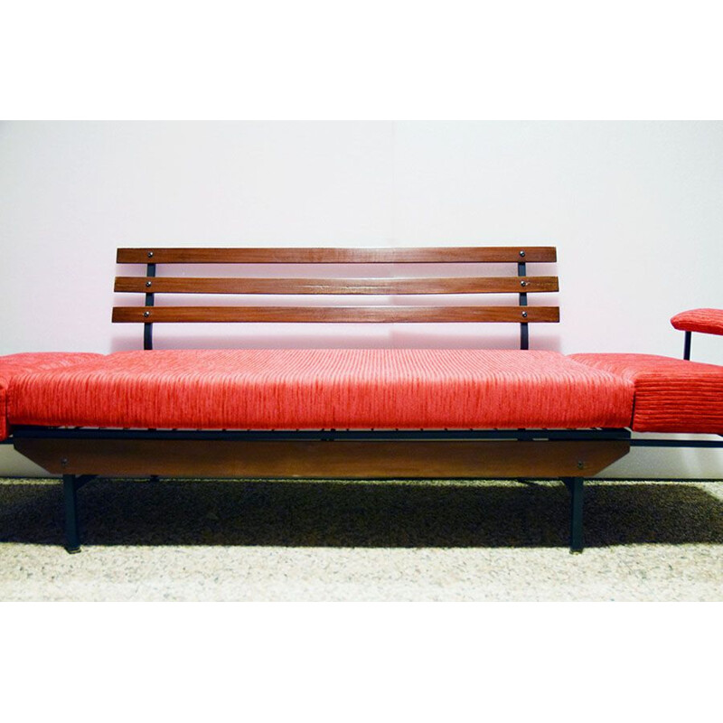 Vintage corduroy sofa bed, Italy 1950