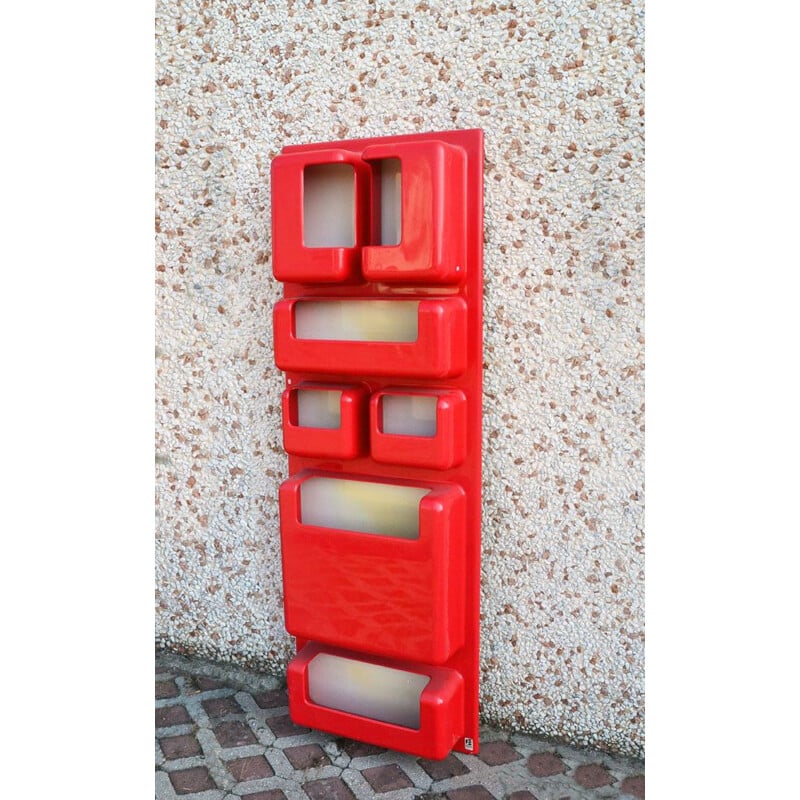 Vintage plastic storage unit with compartments by Giorgio de Ferrari for Elco 1970