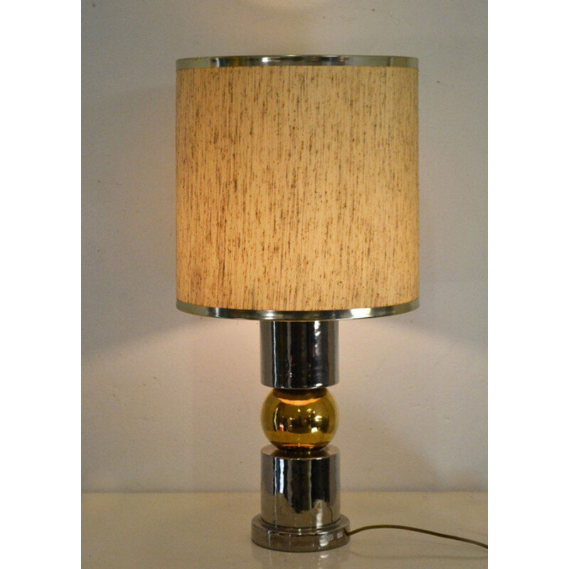 Vintage table lamp in ceramic, gold and silver from Ceramiche Zaccagnini, Italy 1960