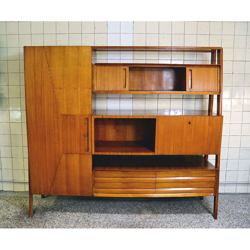 Vintage wall unit in ash by Permanente Mobili Cantù, 1950