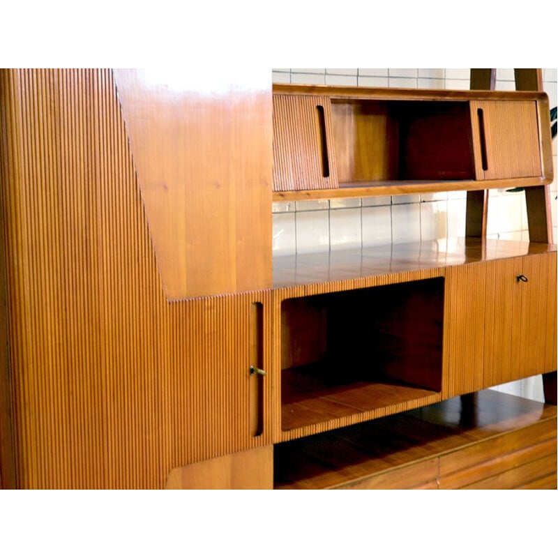 Vintage wall unit in ash by Permanente Mobili Cantù, 1950