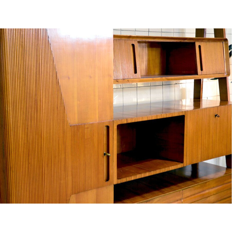 Vintage wall unit in ash by Permanente Mobili Cantù, 1950