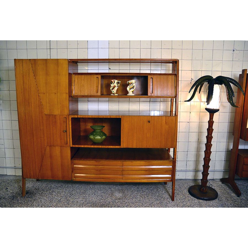 Vintage wall unit in ash by Permanente Mobili Cantù, 1950