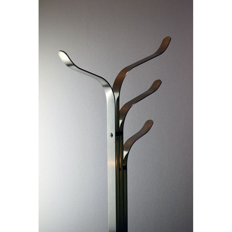 Vintage satin steel coat rack by Acerbis International, 1970