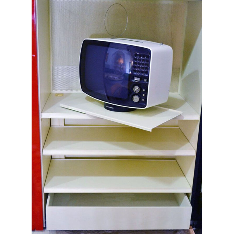 Mueble vintage de reproducción de audio y vídeo de Giotto Stoppino para Acerbis, 1980