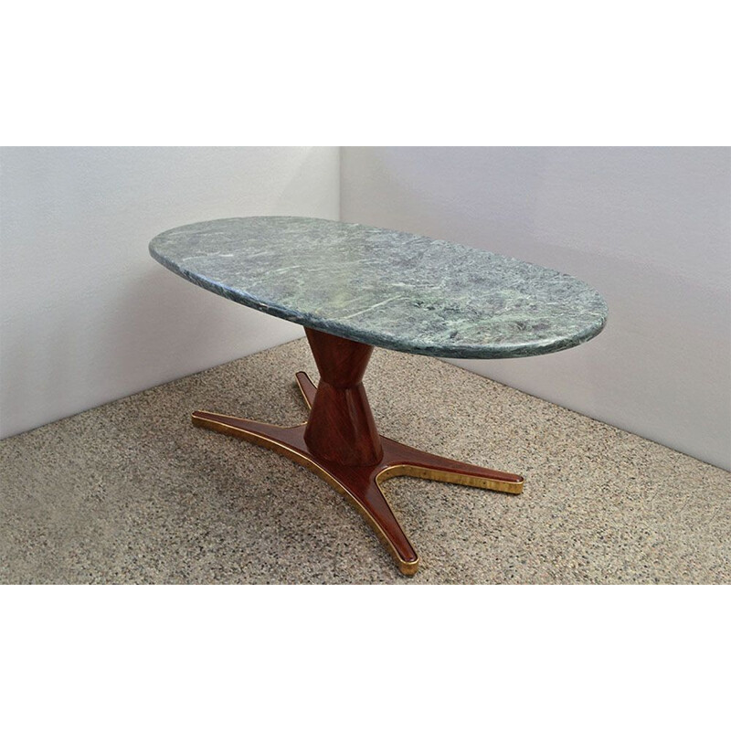 Vintage dining table in rosewood and marble by Vittorio Dassi for Mobili Moderni Lissone 1950