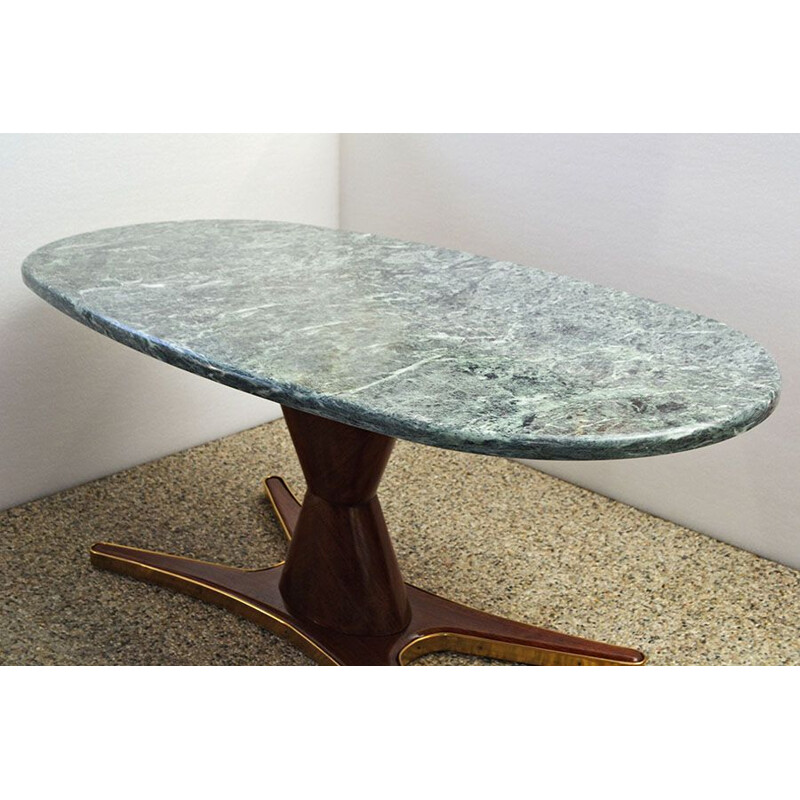 Mesa de comedor vintage de palisandro y mármol de Vittorio Dassi para Mobili Moderni Lissone 1950