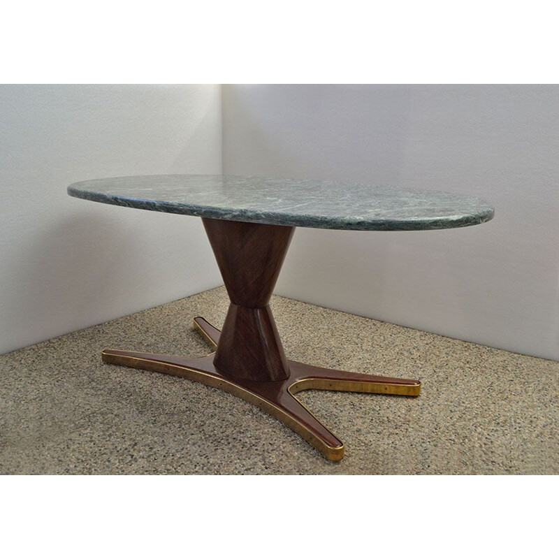 Vintage dining table in rosewood and marble by Vittorio Dassi for Mobili Moderni Lissone 1950