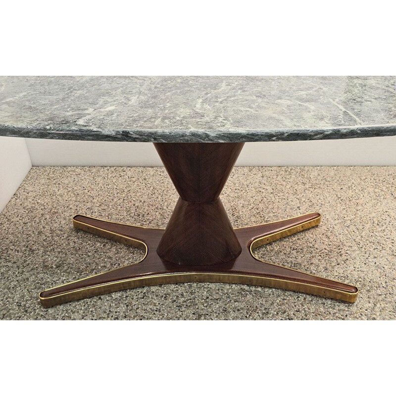 Vintage dining table in rosewood and marble by Vittorio Dassi for Mobili Moderni Lissone 1950