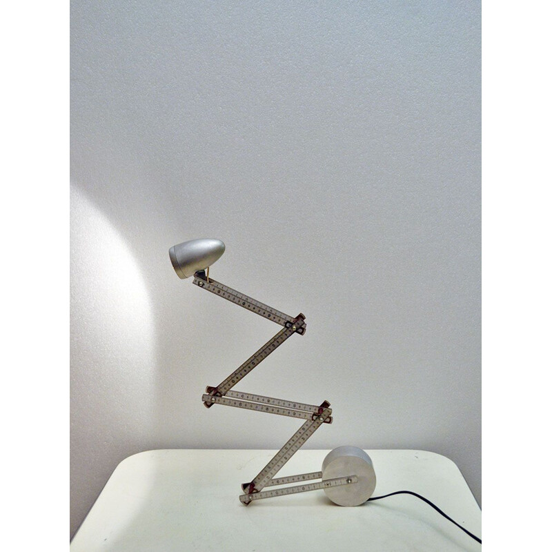Lampada alogena regolabile in alluminio vintage, Francia 1980