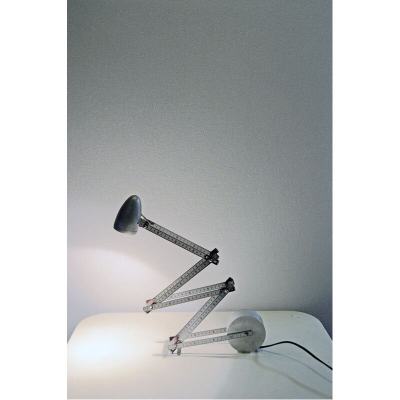 Lámpara halógena regulable de aluminio vintage, Francia 1980