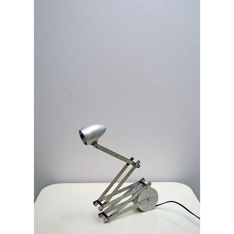 Lâmpada de halogéneo ajustável de alumínio Vintage, França 1980