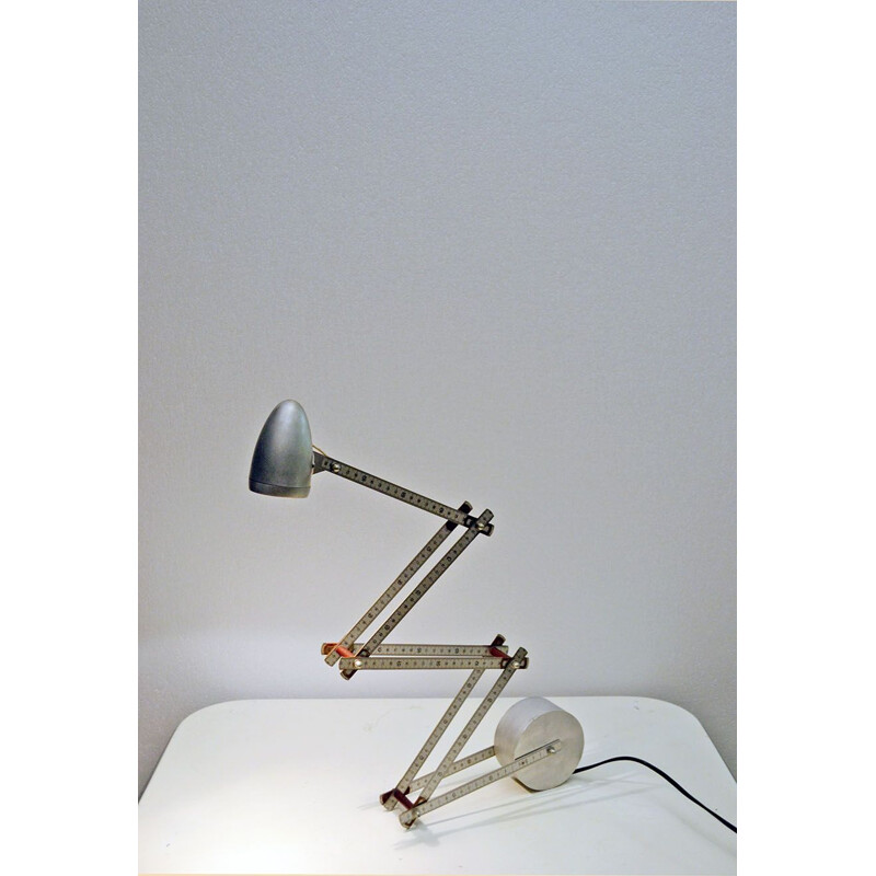 Lampe vintage halogène ajustable en aluminium, France 1980