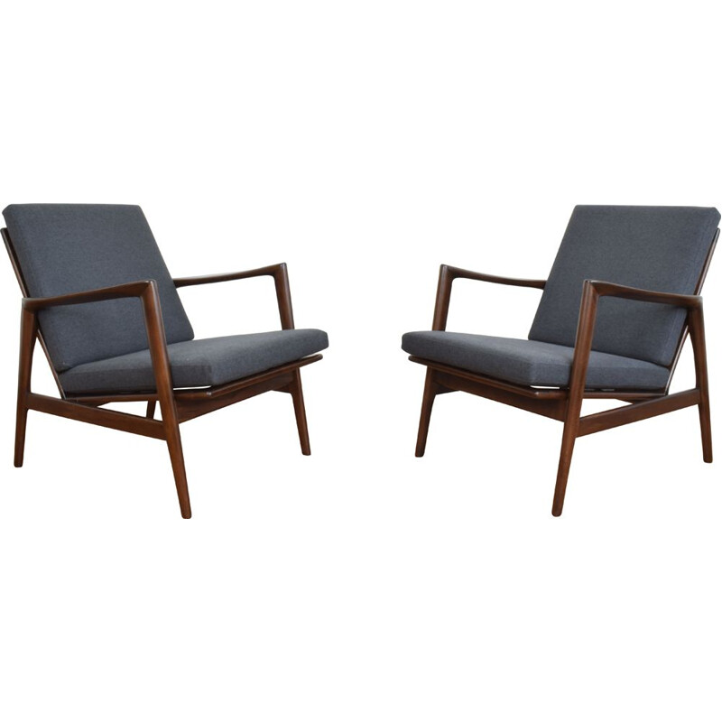 Pair of vintage Lounge Chairs Stefan, Poland 1960s