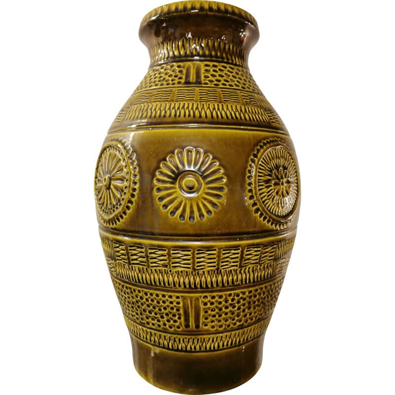Vintage glazed ceramic vase, West Germany