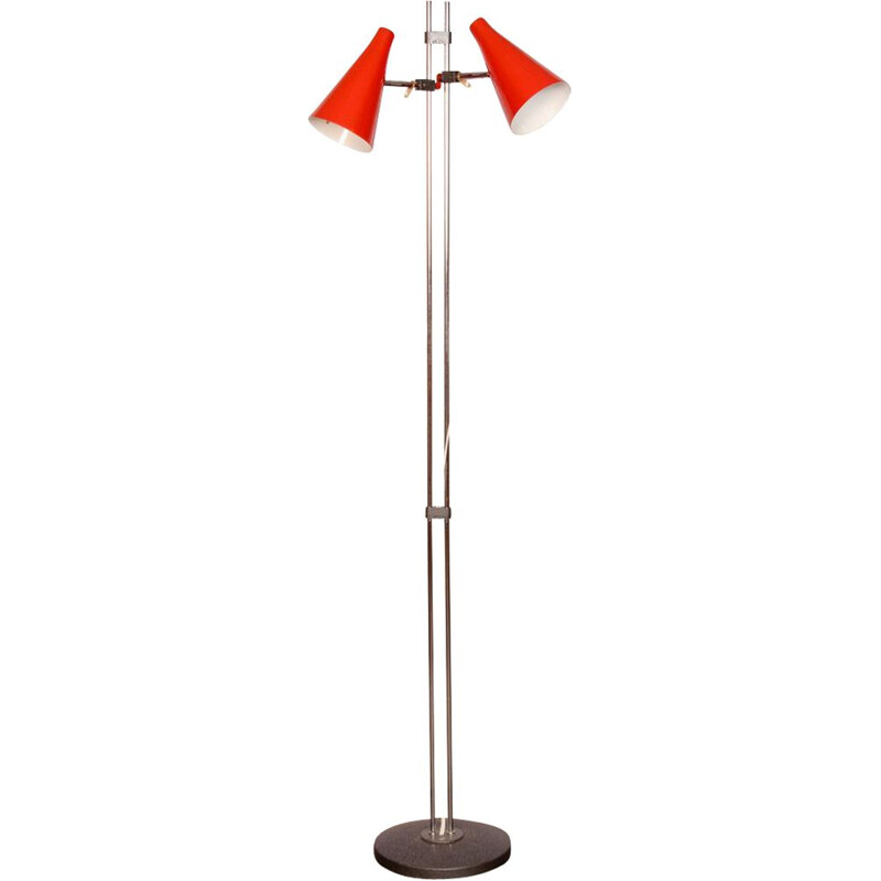 Vintage metal floor lamp by Josef Hurka for Lidokov 1960s