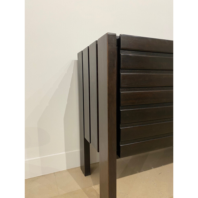 Vvintage brutalist sideboard in dyed elm