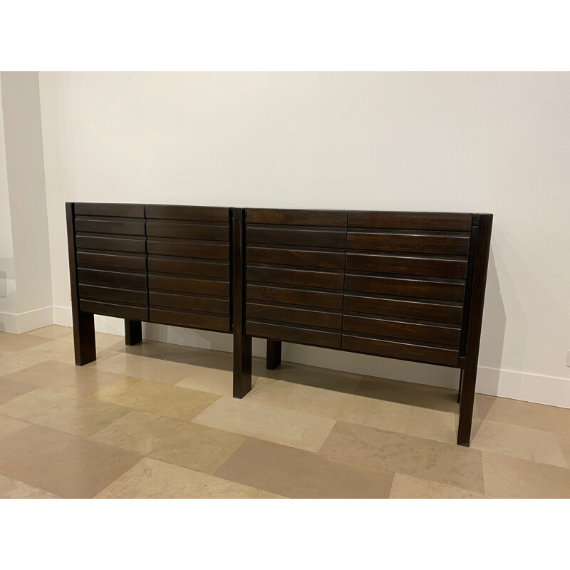 Vvintage brutalist sideboard in dyed elm