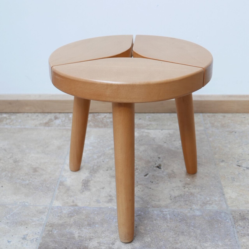 Mid-Century Pine Stool or Side Table, Sweden 1980s