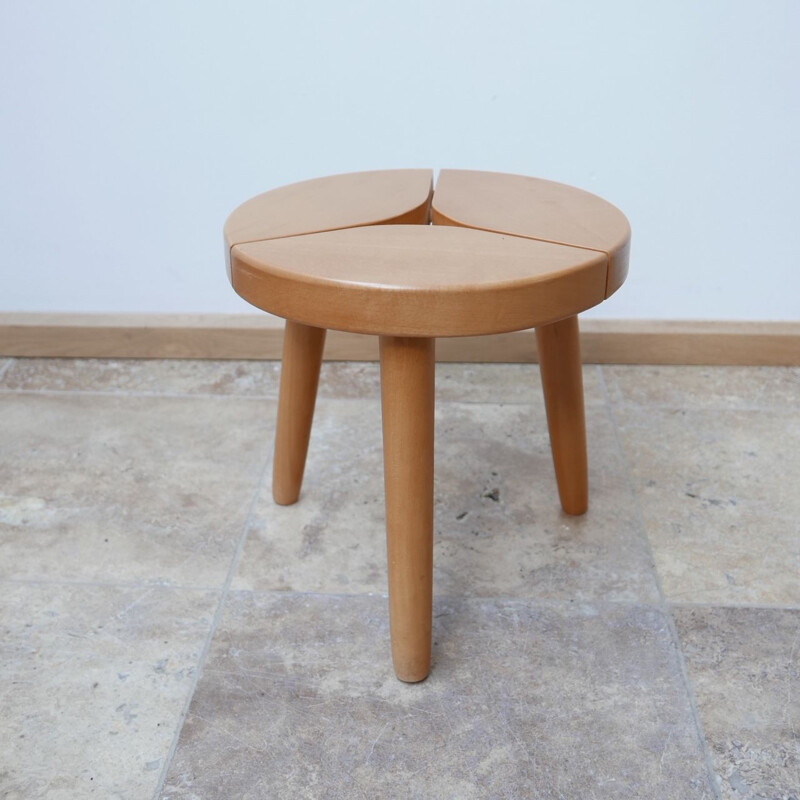 Mid-Century Pine Stool or Side Table, Sweden 1980s