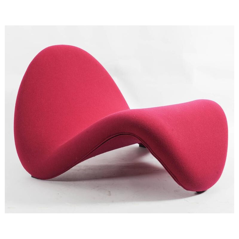 Artifort "tongue" low chair in red fabric, Pierre PAULIN - 1960s