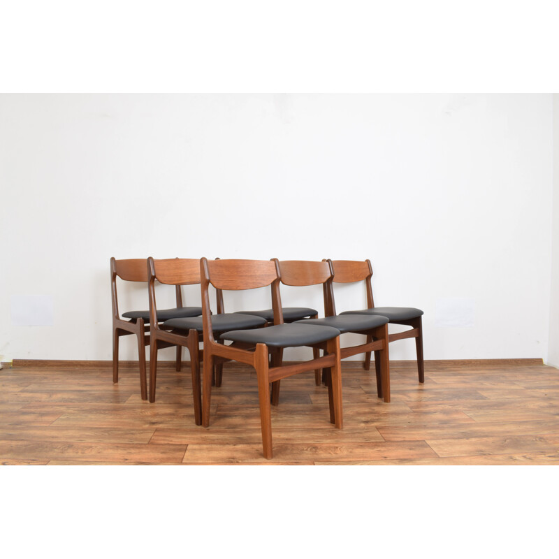 Set of 6 vintage Teak Dining Chairs by Erik Buch, Danish 1960s