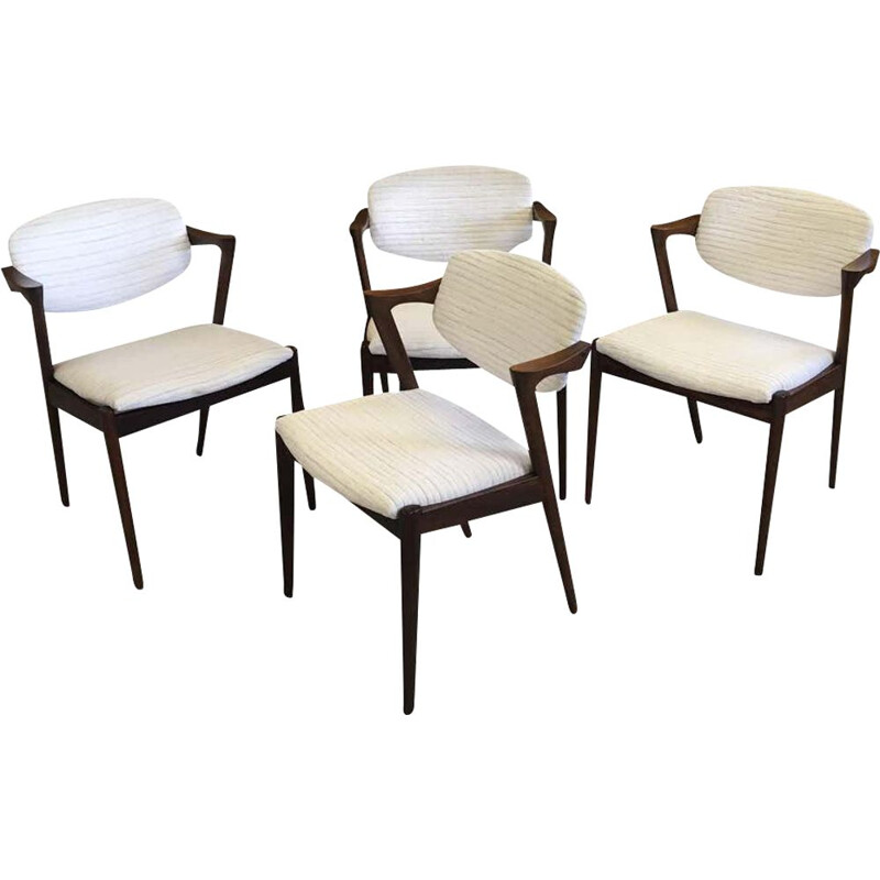 Lot de 4 chaises vintage en palissandre de Kai Kristiansen 1960