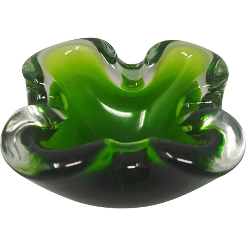 Vintage ashtray or empty pocket green from Flavio Poli for Seguso, Italy 1960