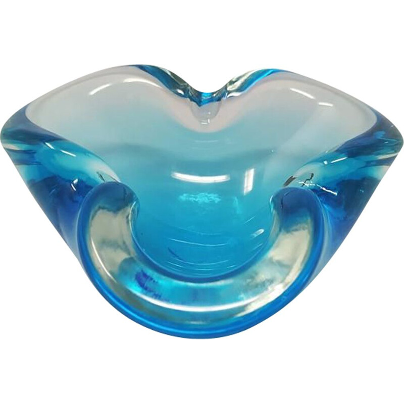 Vintage ashtray blue or empty pocket by Flavio Poli for Seguso 1960