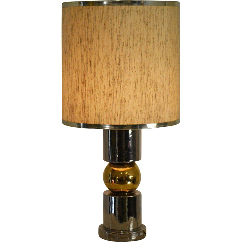 Vintage table lamp in ceramic, gold and silver from Ceramiche Zaccagnini, Italy 1960