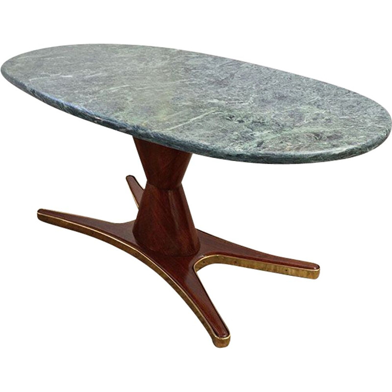 Vintage dining table in rosewood and marble by Vittorio Dassi for Mobili Moderni Lissone 1950