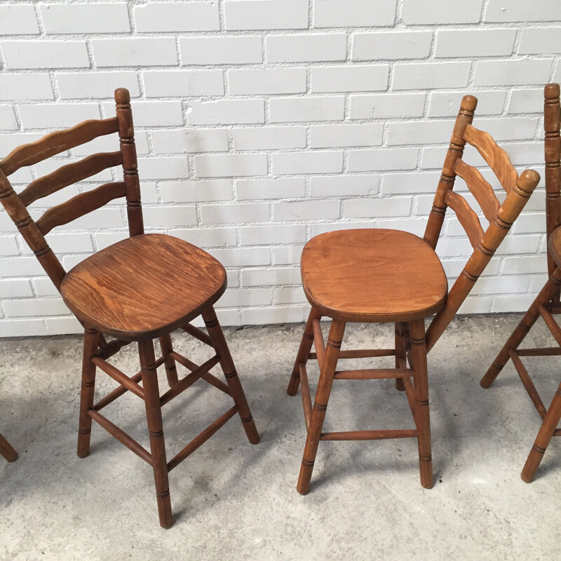 Lot de 4 chaises de bar vintage, 1980