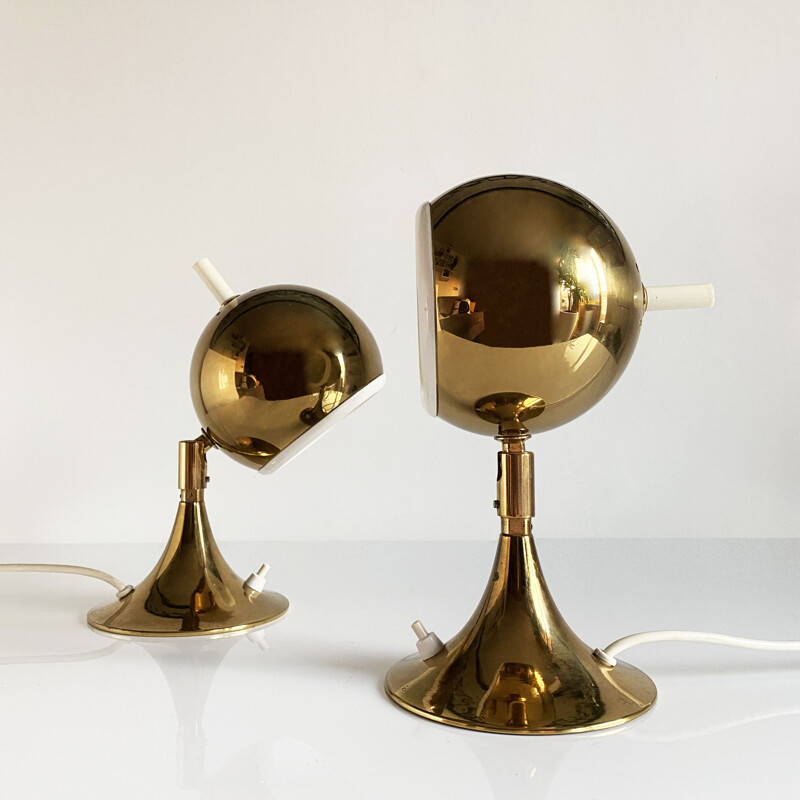 Pair of vintage Space Age "Eyeball" lamps by Otto Meinzzer, Germany 1970s