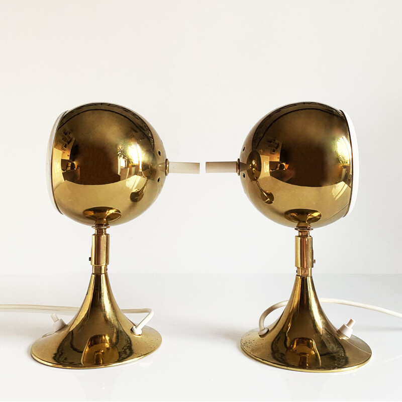 Pair of vintage Space Age "Eyeball" lamps by Otto Meinzzer, Germany 1970s