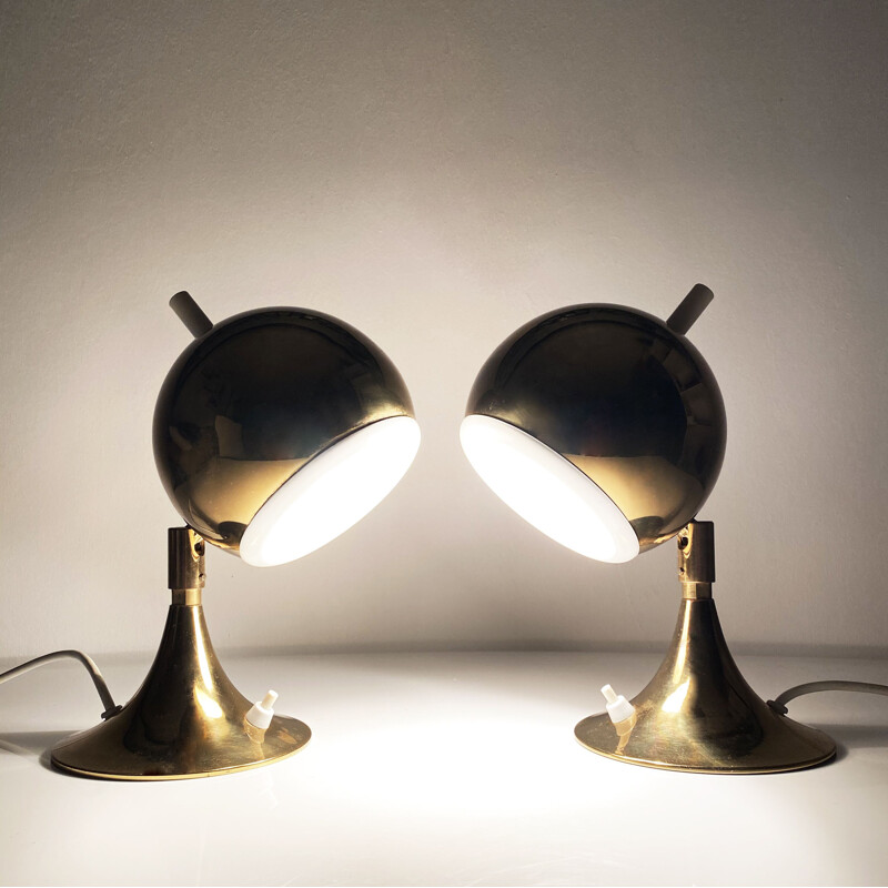 Pair of vintage Space Age "Eyeball" lamps by Otto Meinzzer, Germany 1970s