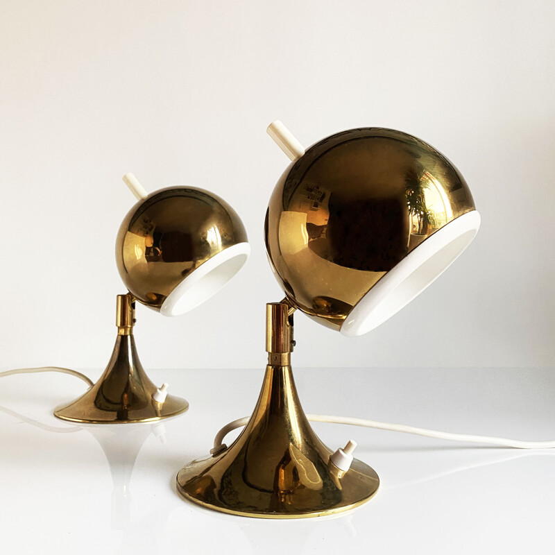 Pair of vintage Space Age "Eyeball" lamps by Otto Meinzzer, Germany 1970s