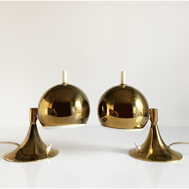 Pair of vintage Space Age "Eyeball" lamps by Otto Meinzzer, Germany 1970s