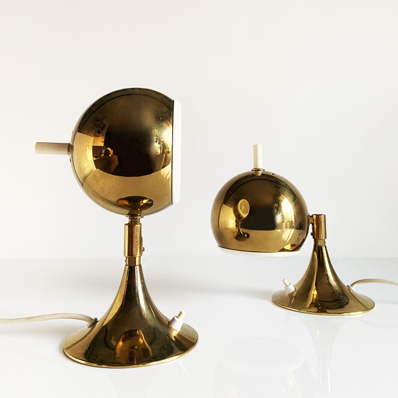 Pair of vintage Space Age "Eyeball" lamps by Otto Meinzzer, Germany 1970s