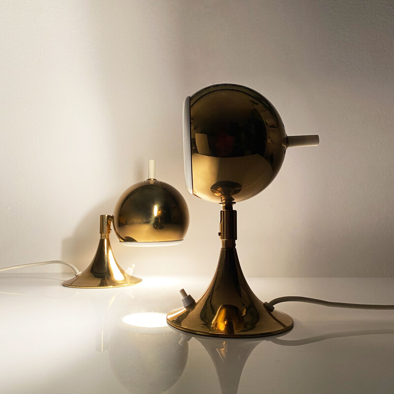 Paire de lampes vintage Space Age "Eyeball" d'Otto Meinzzer, Allemagne 1970