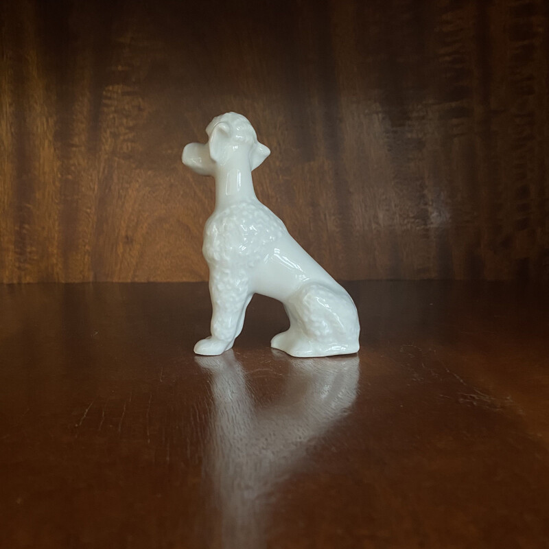 Figurinha de poodle de cerâmica Vintage