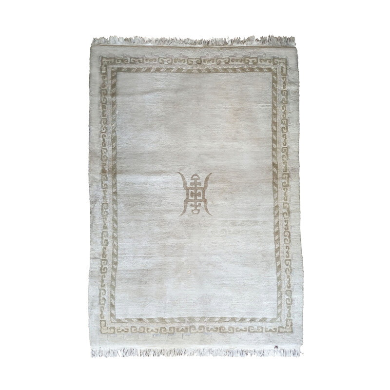 Grand tapis vintage Népalais en pure laine