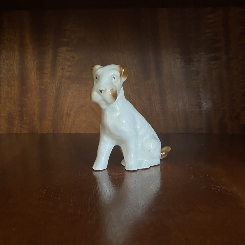 Vintage-Figur eines Schnnauzer-Hundes