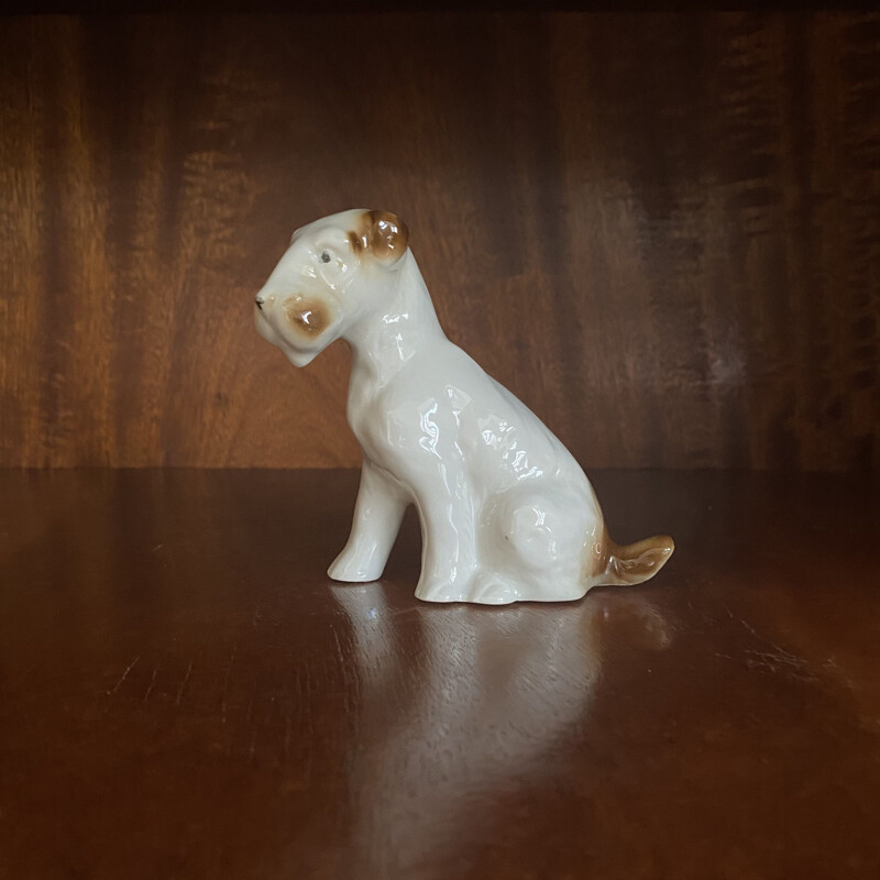 Figurinha de cão Vintage Schnauzer