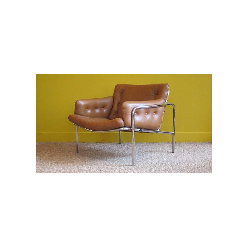 Vintage leather chair, Martin VISSER - 70