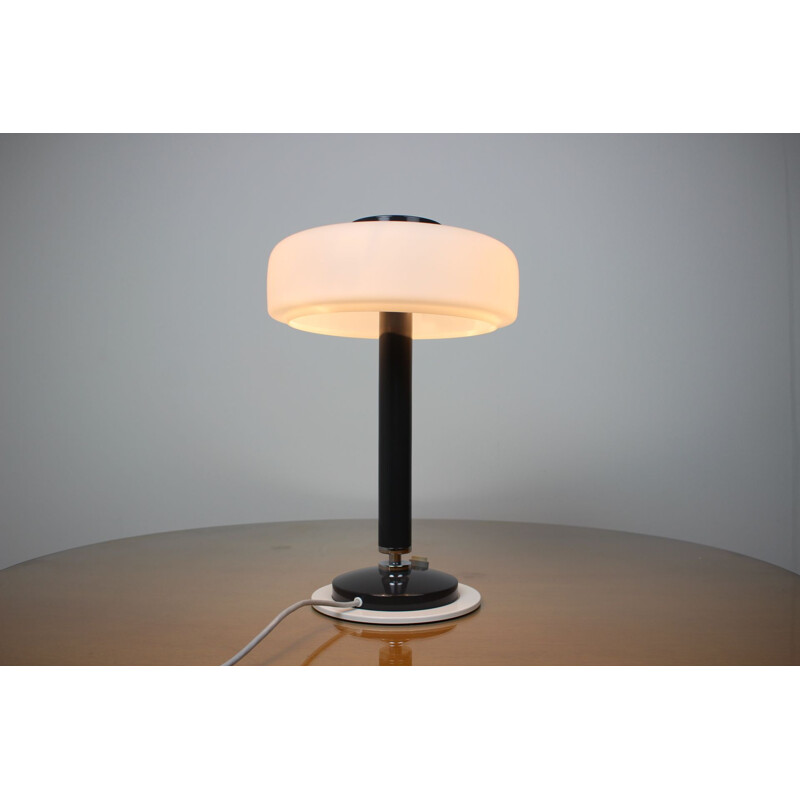 Vintage black and white table lamp by Napako, Czechoslovakia 1960