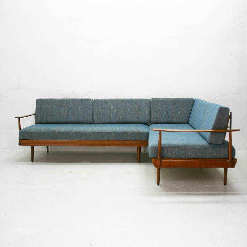 Vintage convertible Knoll Antimott corner sofa - 1960s