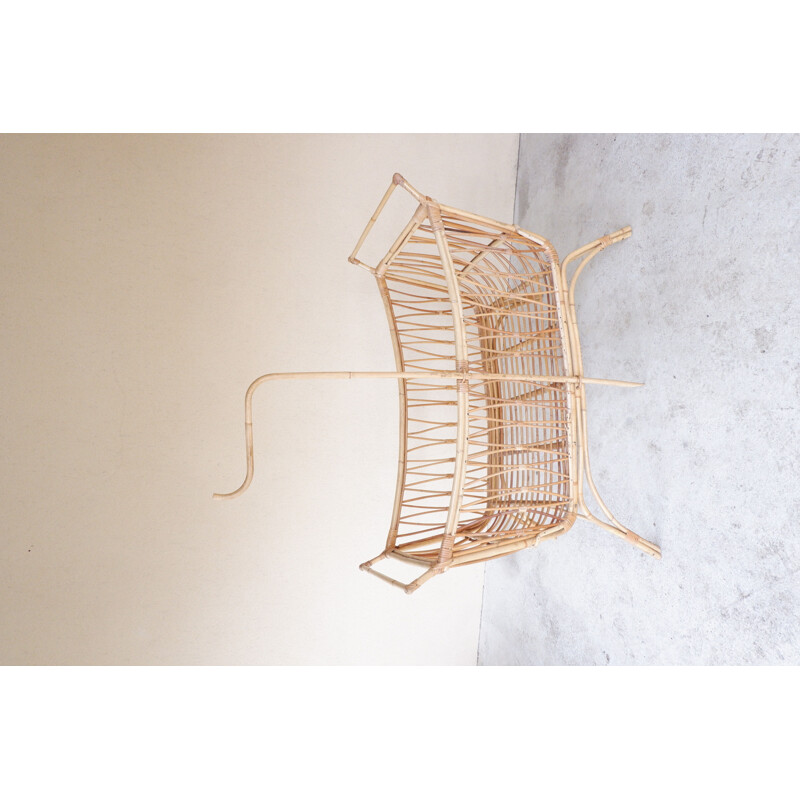 Vintage rattan cradle 1960s