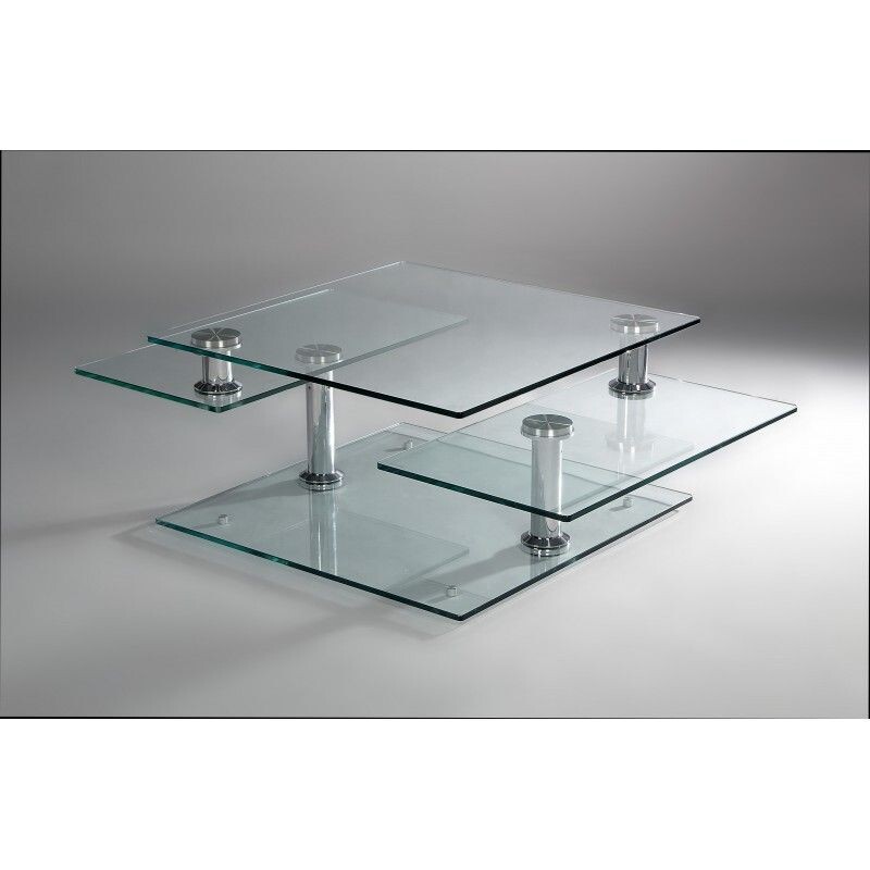 Vintage coffee table in glass and chrome